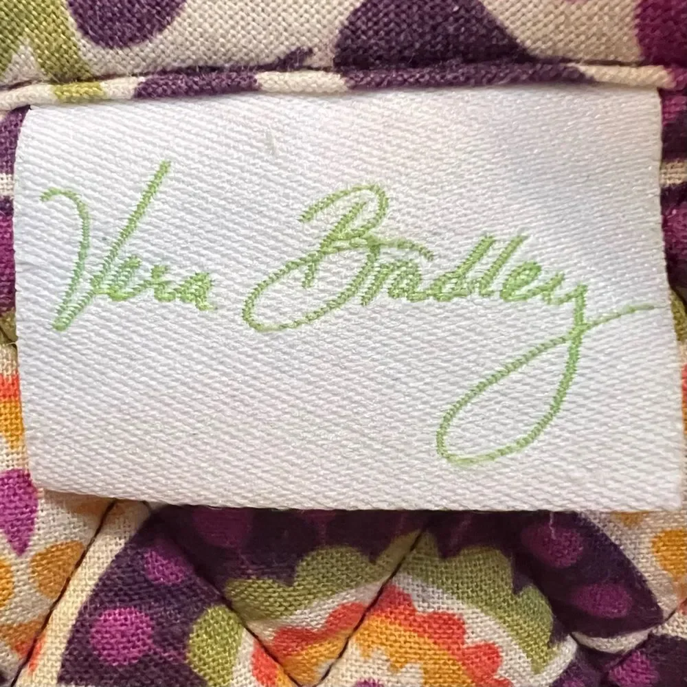 Vera Bradley Retired Plum Crazy Floral Pattern Tote Bag Purse - Picture 15 of 15